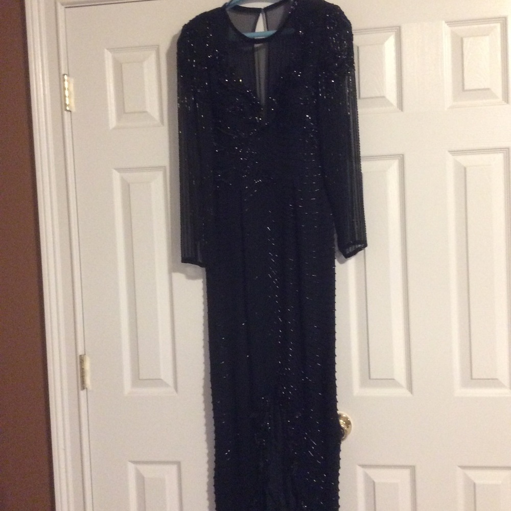 Black Beaded Evening Dress